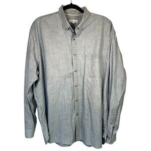 Peter Millar Blue Denim Chambray Shirt Long‎ Sleeve Button Down Size XL Distress